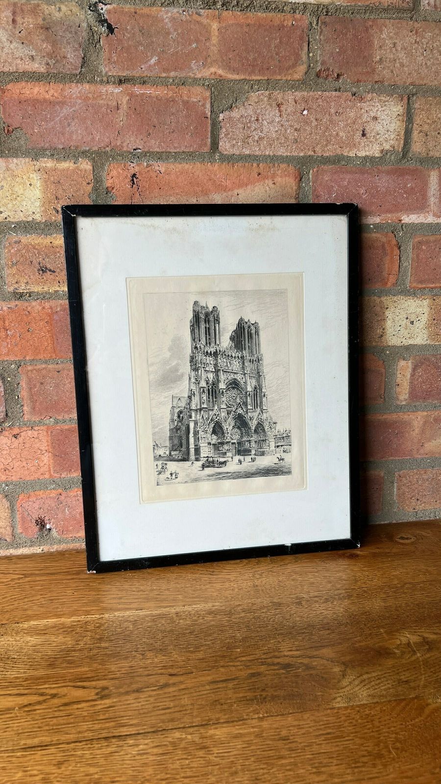 photo for sale 1883 Etching Of The Cathedral Of Notre Dame Of Reims By Henri Toussaint