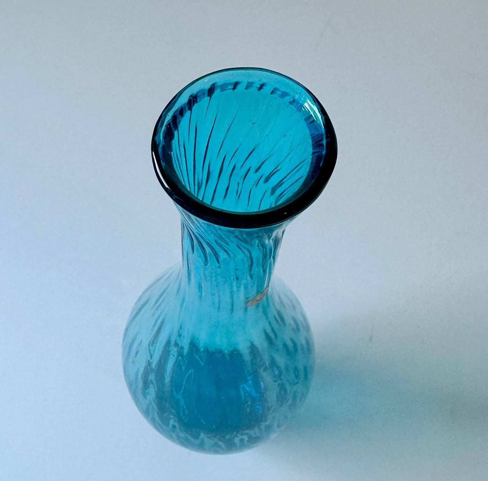 Tall Vintage Blue Italian Handblown Vase, Italy 1960s. photo vintage