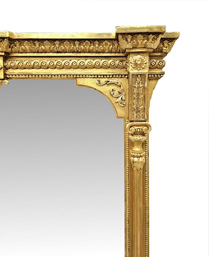 A Stunning Large 19th Century Giltwood Overmantel Mirror photo vinterior