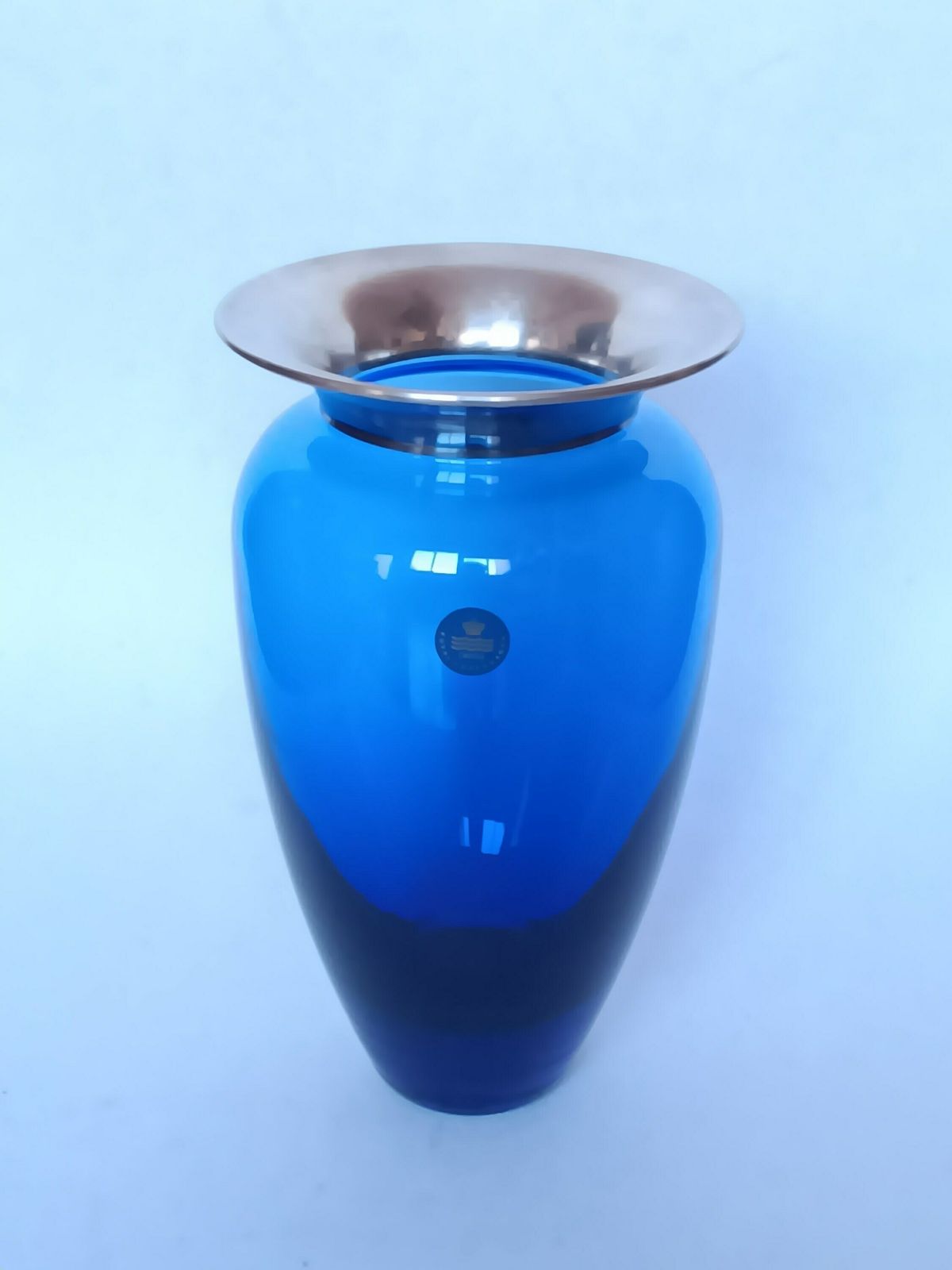 Royal Copenhagen Blue Cobalt Glass Crystal Vase 21cm