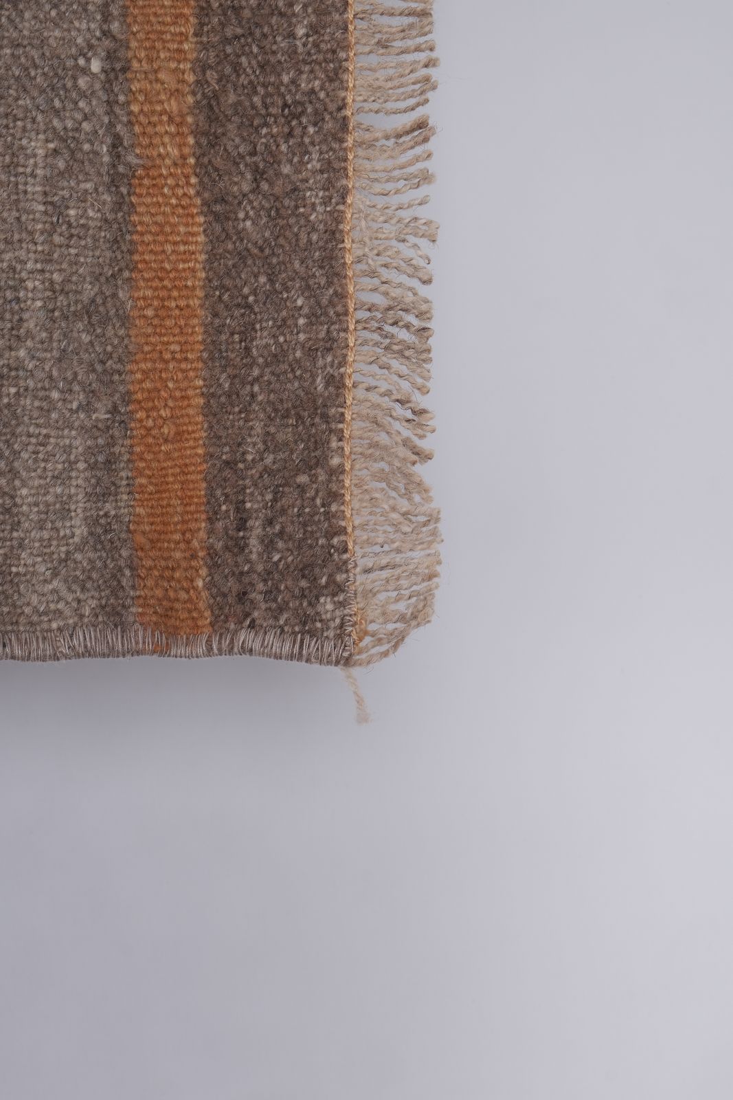 Textiles 1960s Vintage Gray Turkish Hemp Kilim Runner 2'4'' X 9'12'' photo
