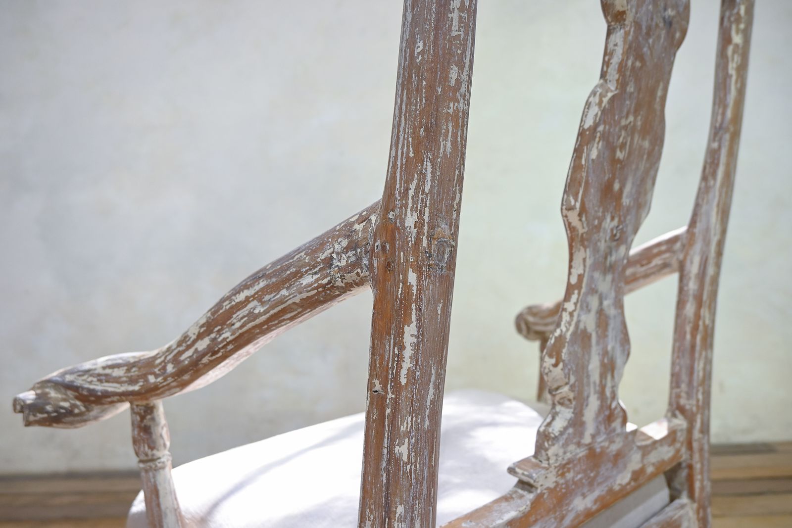 photo buy An 18th Century Swedish Gustavian Painted Open Armchair
