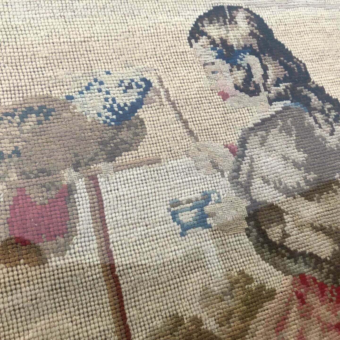 Georgian Embroidery/ Tapestry In Gold Gilt Frame. photo 454.0