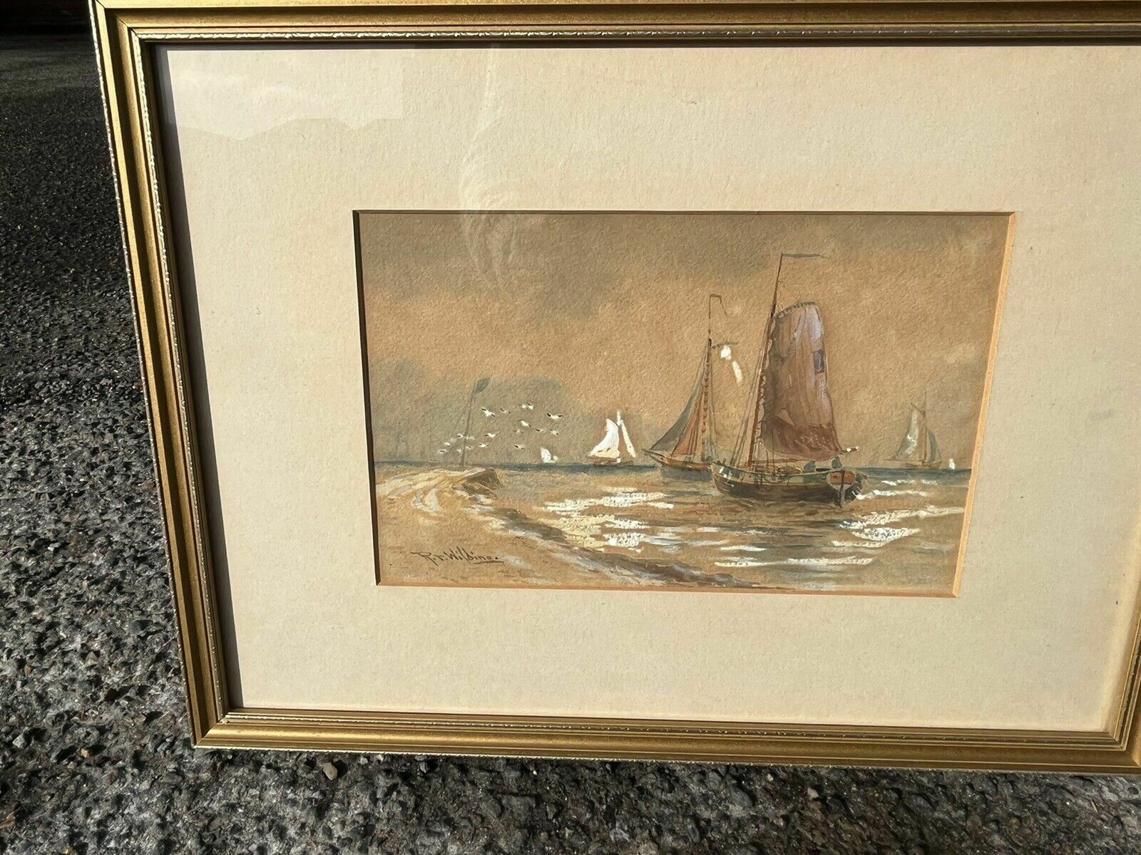 2 Marine/ Maritime Watercolours Paintings, Both Signed photo buy