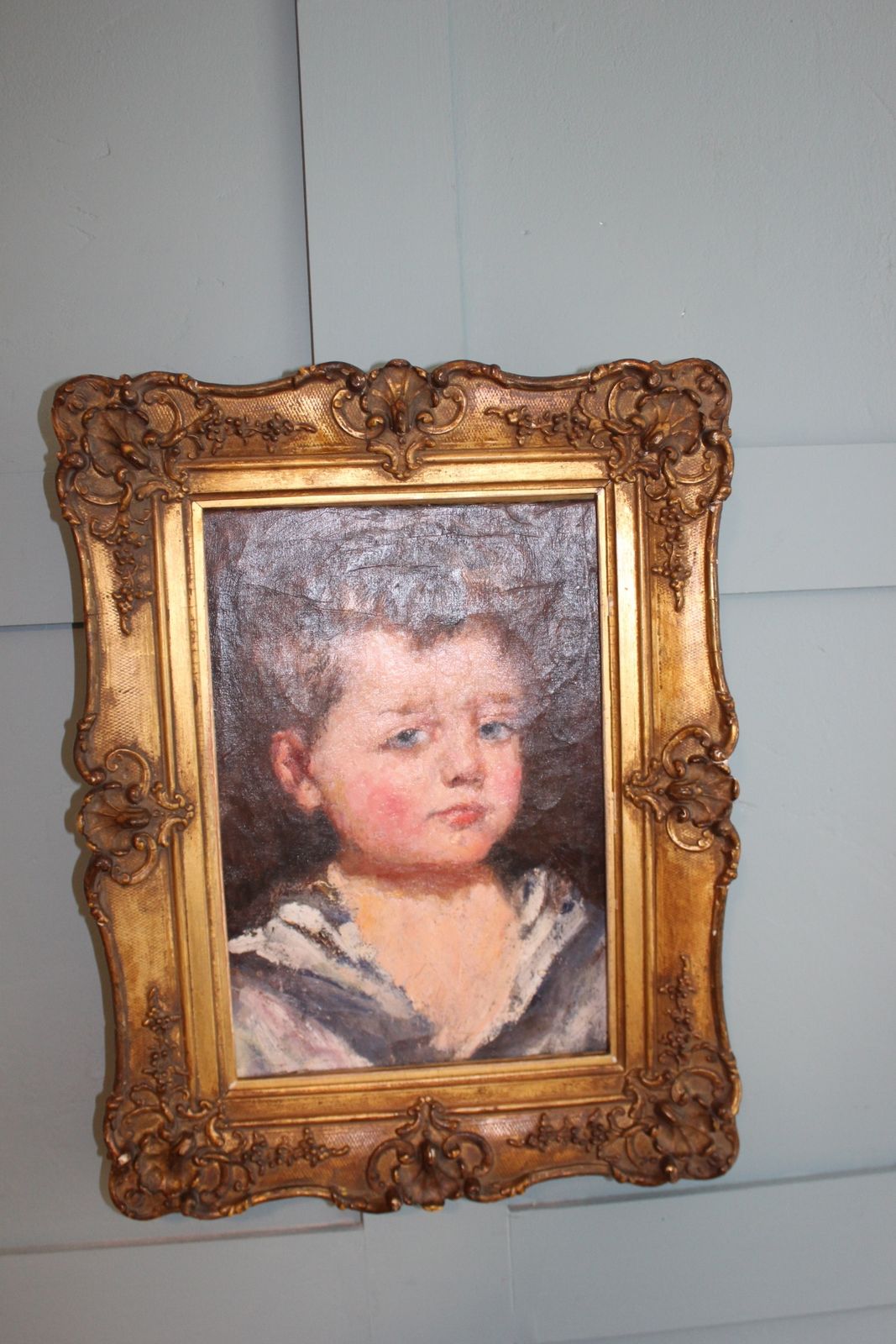 photo furniture Early 20th Century American Portrait – ‘Sailor Boy Mick’ – Oil On Canvas