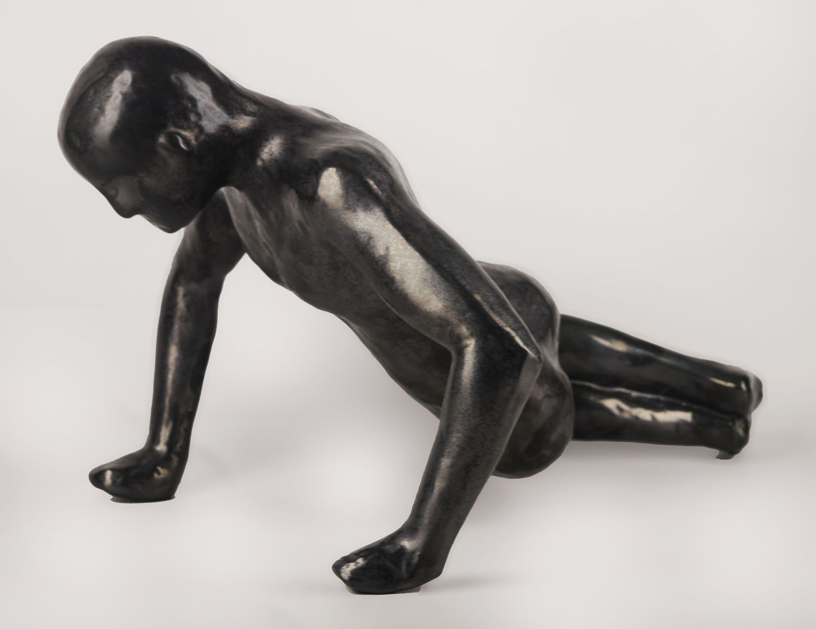 2021 Argentine Contemporary Enameled Dark Grey Ceramic Sculpture, As Part Of 'Cenotafios' Exhibition, By Author Vito Márquez photo 2500.0