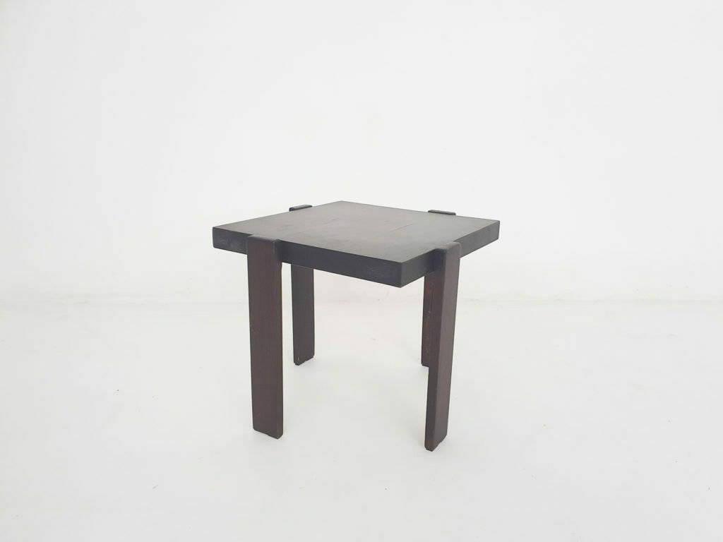 Donkerbruin Vierkant Bijzettafeltje In De Stijl Van Porada Arredi, Ca. Jaren 1960 photo for sale
