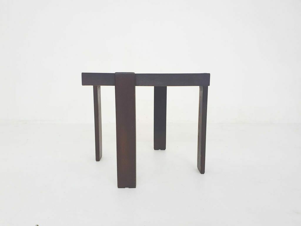 Dark Brown Square Side Table In The Style Of Porada Arredi, 1960's photo Furniture