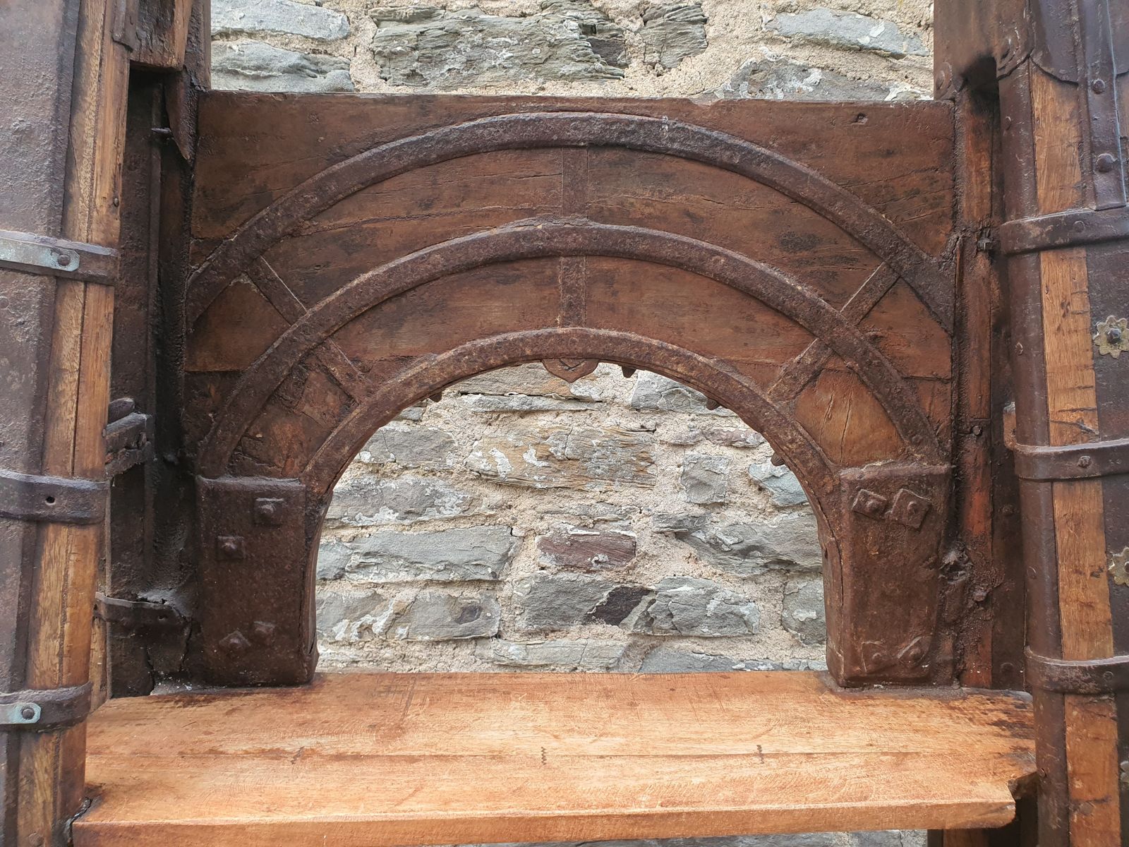 Antique 19th Century Ox Cart Shelf photo furniture