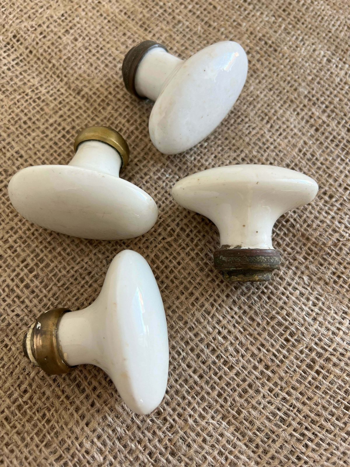 French Ironstone Door Handle   White