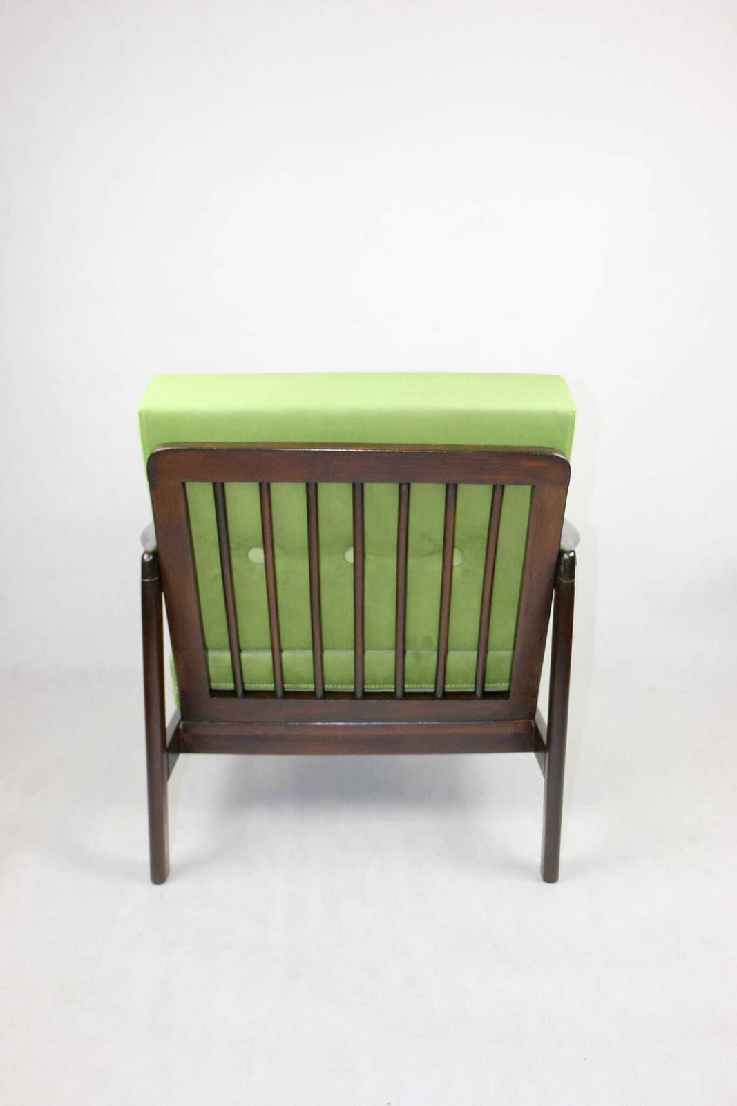Wooden Armchair, Brown, Vintage, Pea Green, Designed By Z. Bączyk photo buy