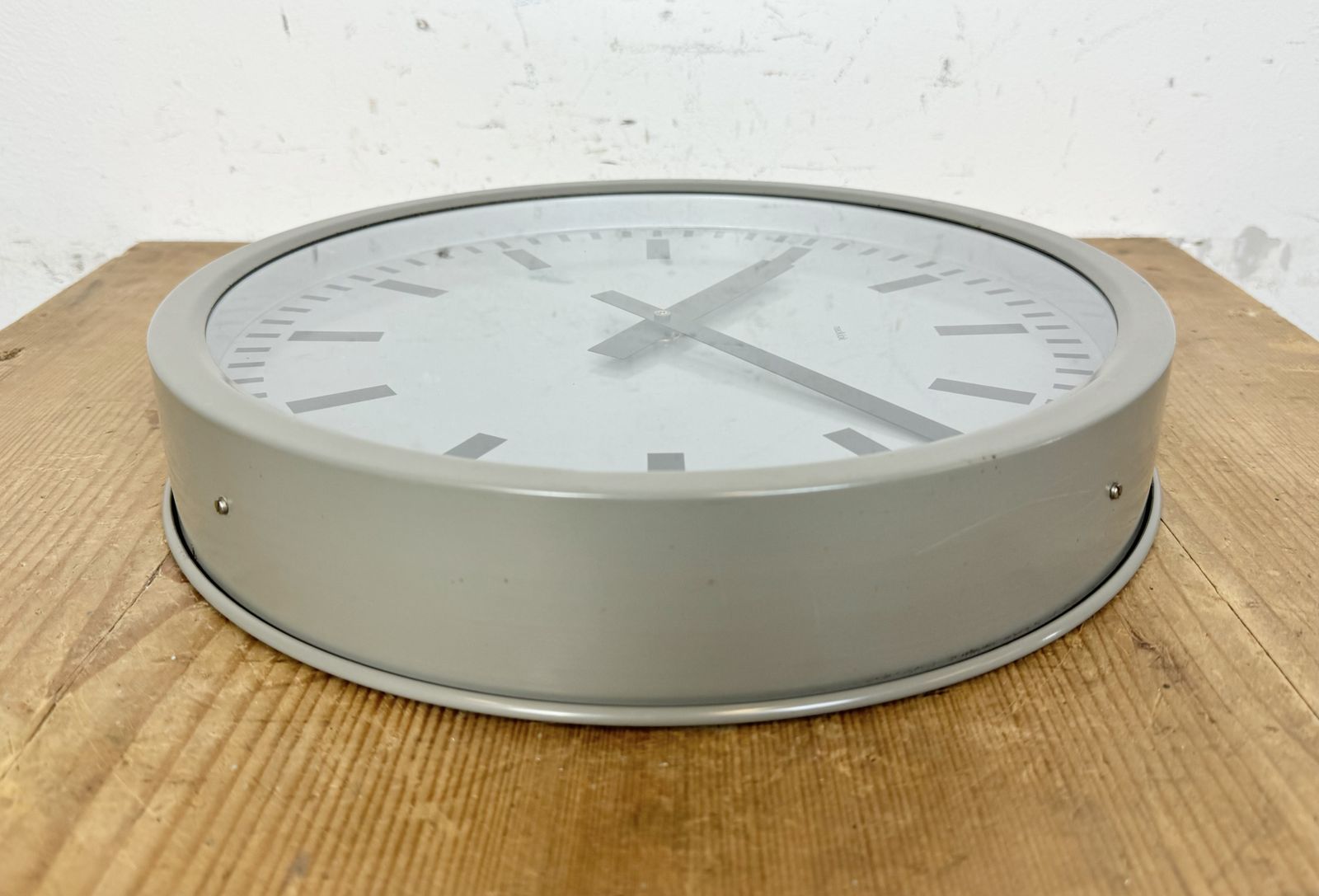 photo for sale Grey Industrial Station Wall Clock From Nedklok, 1960