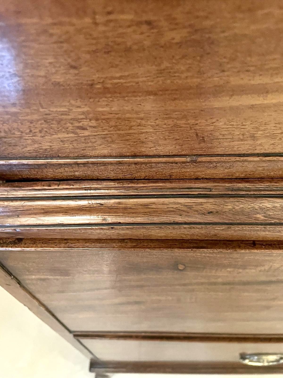 Antique 18th Century Figured Mahogany Chest On Chest photo for sale