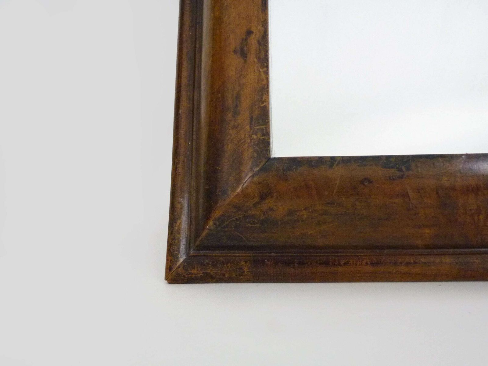 Very Large Psyche Mirror In Walnut Wood. Orthodox Bible Mirror. 19th Century. 53x63 Cm   20.86x24.80 " photo vinterior