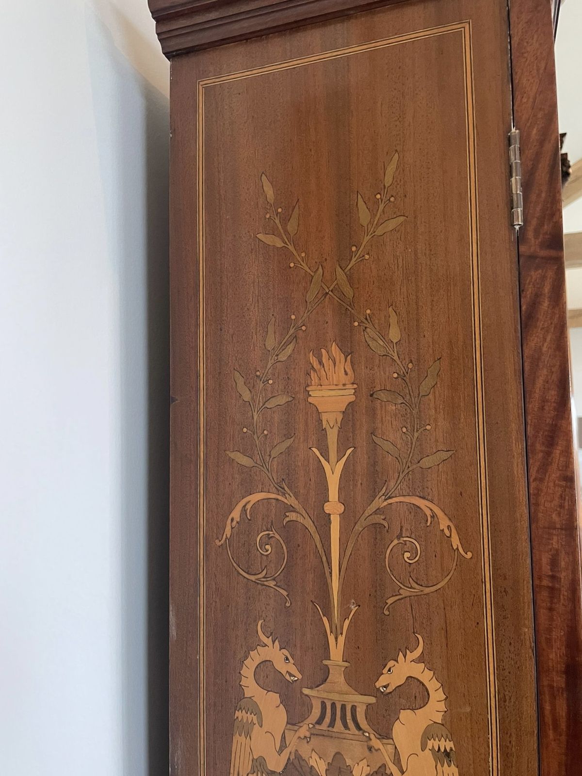 Fine Quality Antique 19th Century Mahogany Inlaid Cylinder Bookcase photo vintage