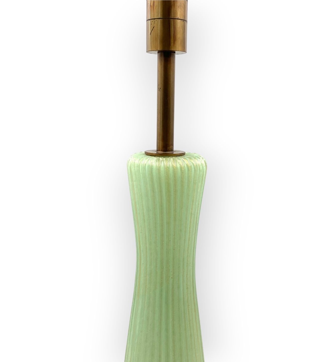 photo buy Mid Century Modern Green Murano Glass Table Lamp, Barovier & Toso Italy, 1940s