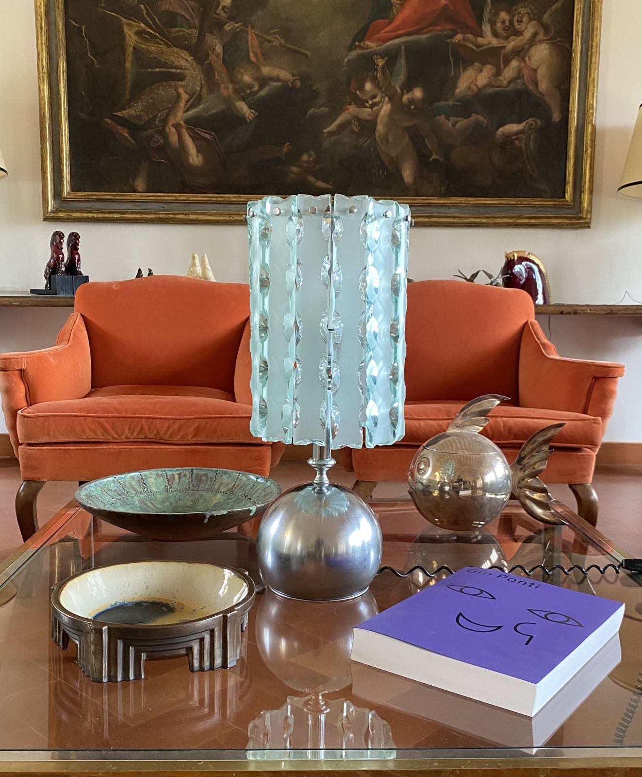 Lighting Max Ingrand, Molded Glass Table Lamp, Zero Quattro Per Fontana Arte, Italy Circa 1970 photo