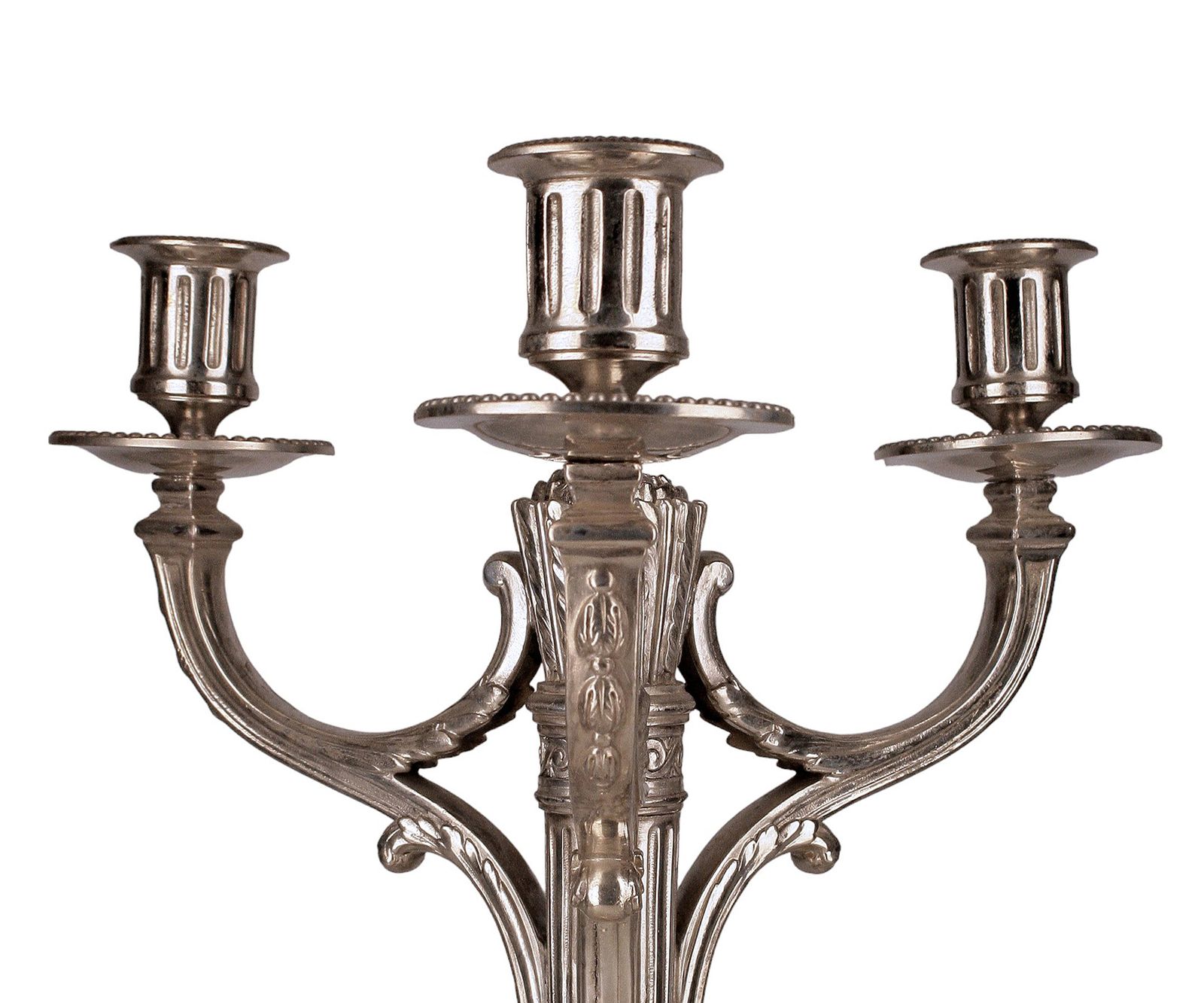 Pair Of Early 20th Century Plated 3 Arms Candelabras From France By The Company Christofle photo Home Decor