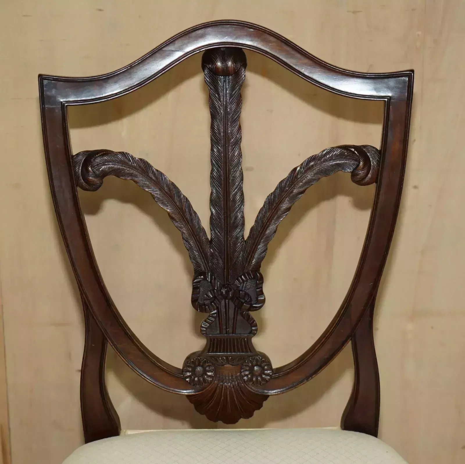Fine Pair Of Antique Victorian George Hepplewhite Prince Of Wales Side Chairs photo Furniture