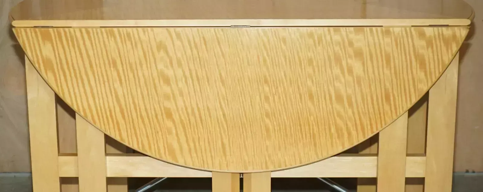 photo furniture Stunning Andrew Varah Satinwood Walnut Round Extending Dining Table With Drawers