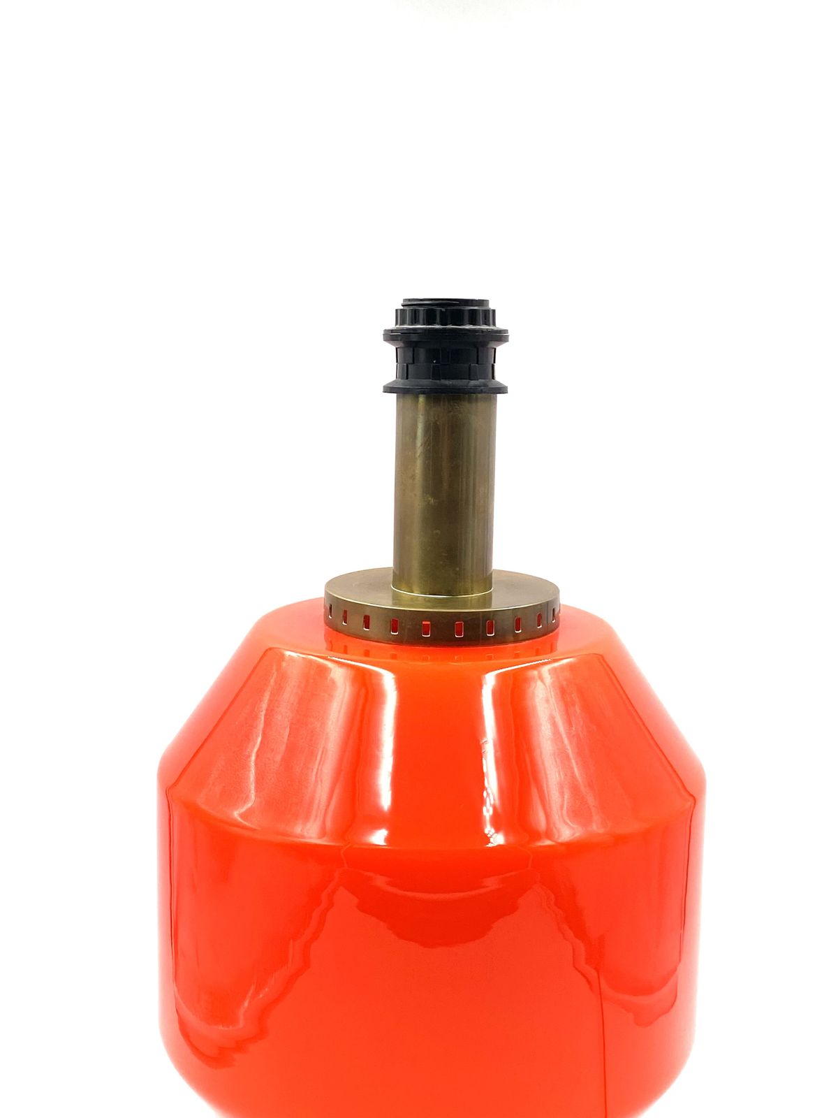 Space Age Orange Glass Table Lamp Base, Stilnovo, Italy 1960s photo Lighting