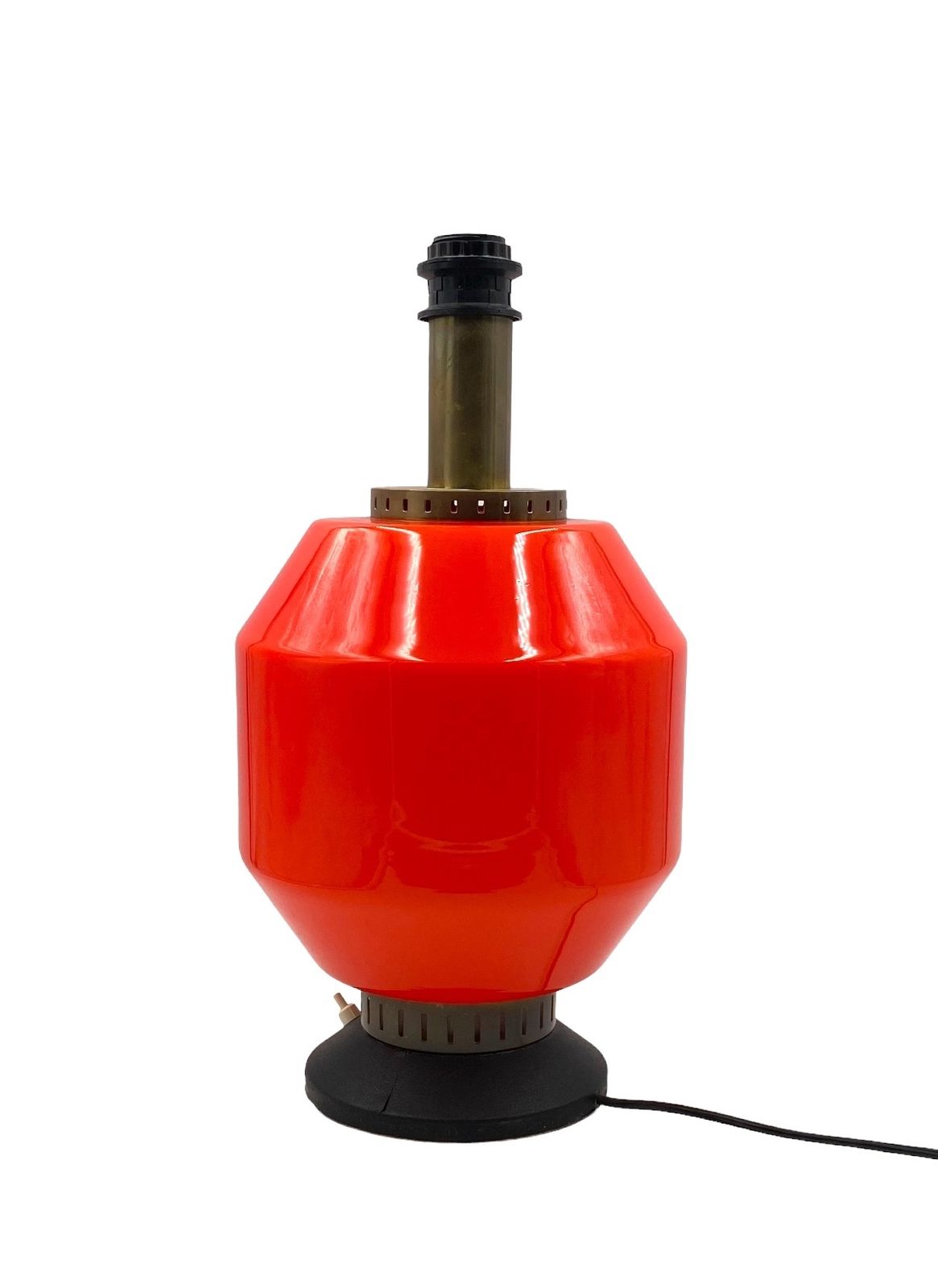 Lighting Space Age Orange Glass Table Lamp Base, Stilnovo, Italy 1960s photo
