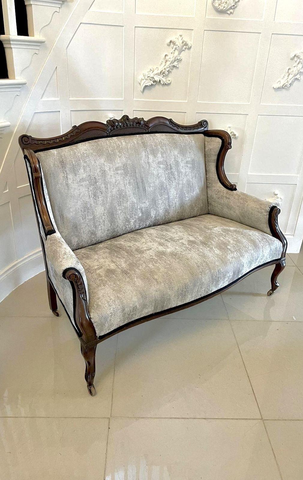 photo buy Outstanding Quality Antique 19th Century Carved Mahogany Sofa