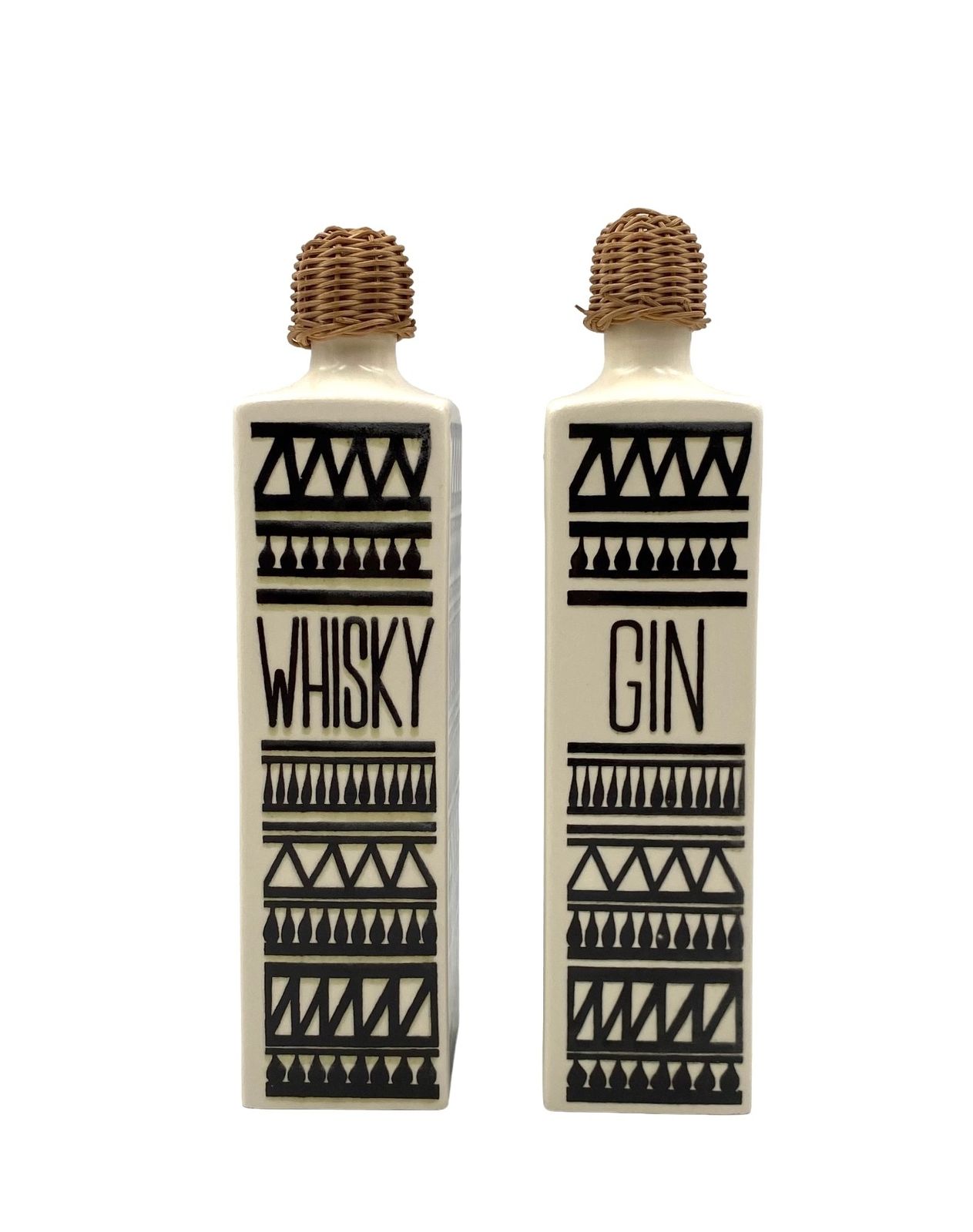 Mid Century Set Of 2 Ceramic Bottles, Staffel Limburg Germany, 1960s photo vinterior