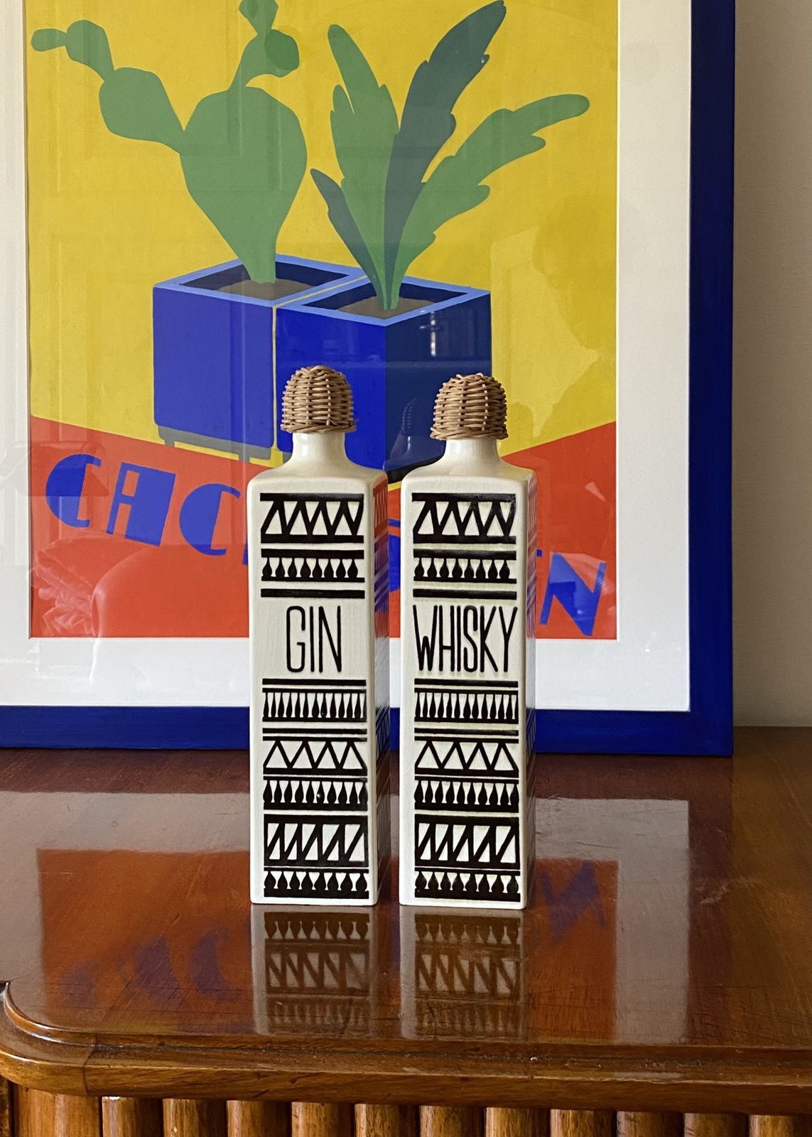 photo buy Mid Century Set Of 2 Ceramic Bottles, Staffel Limburg Germany, 1960s