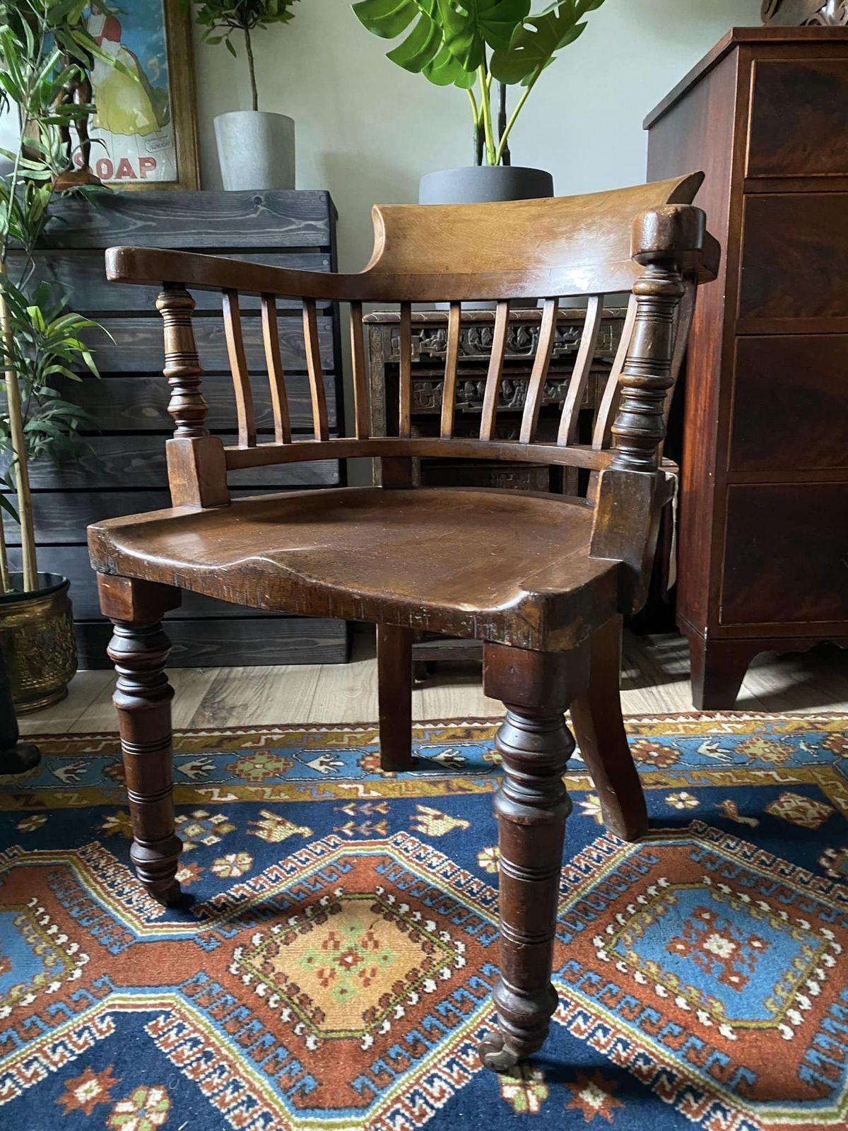 Stunning Antique Mahogany Desk Chair