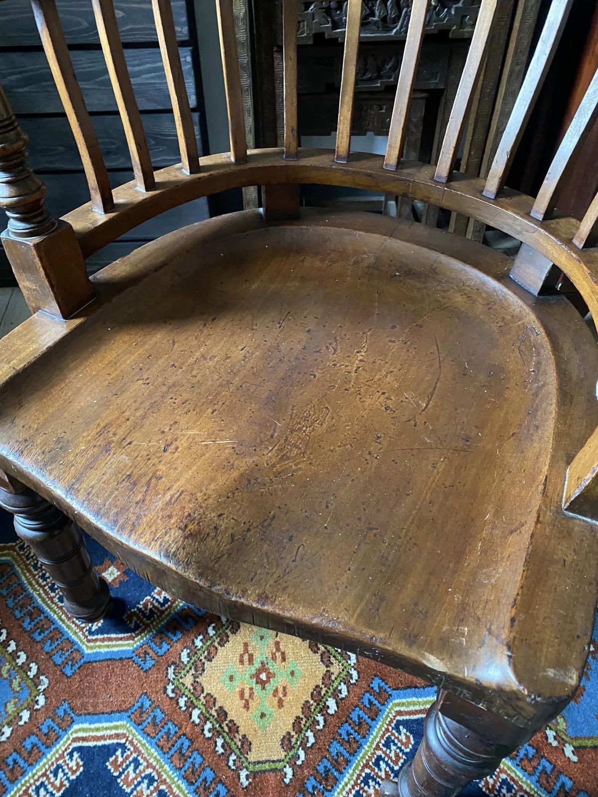 Stunning Antique Mahogany Desk Chair photo vinterior