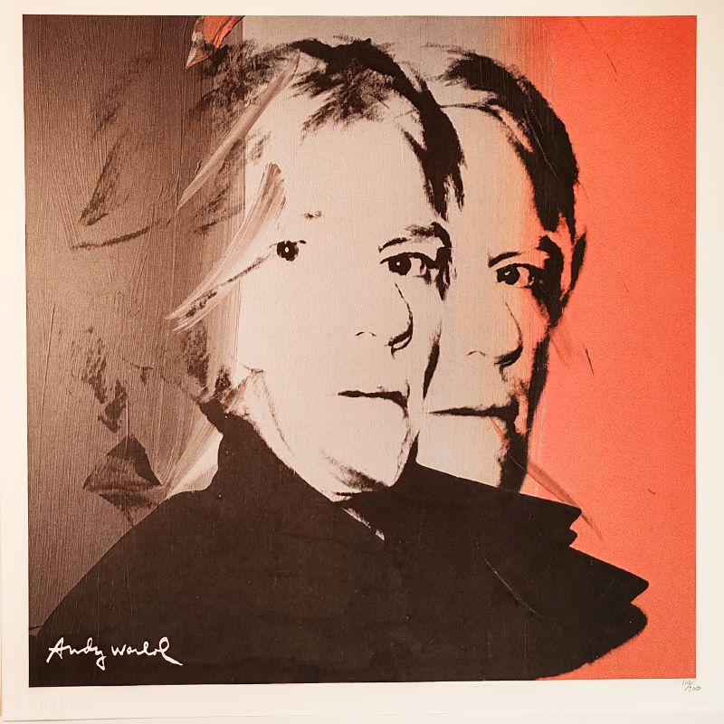 1980s Andy Warhol "Self Portrait" Limited Numbered Edition Lithograph By Cmoa.