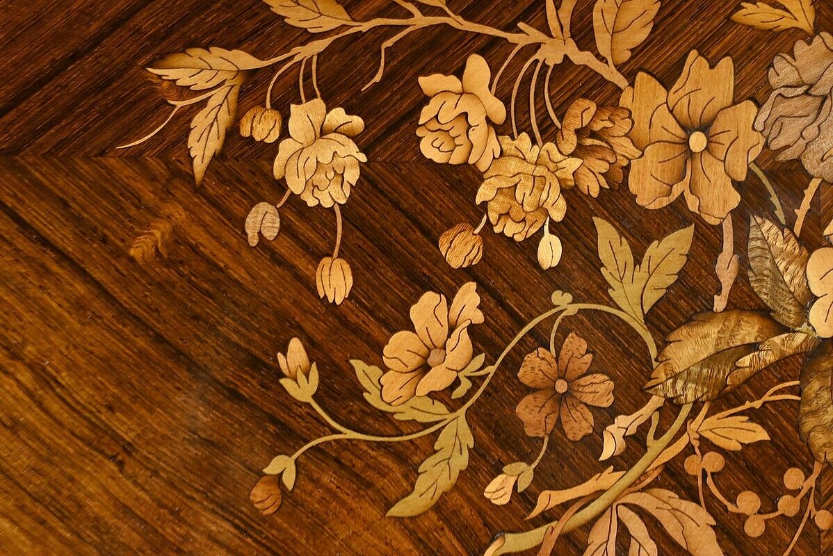 Furniture Marquetry System Table, Louis XVI Style – 2nd Half Of The 19th Century photo
