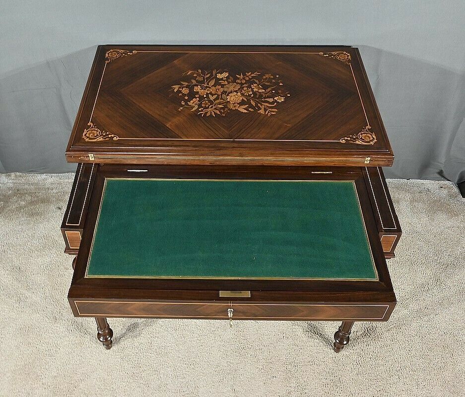 photo buy Marquetry System Table, Louis XVI Style – 2nd Half Of The 19th Century