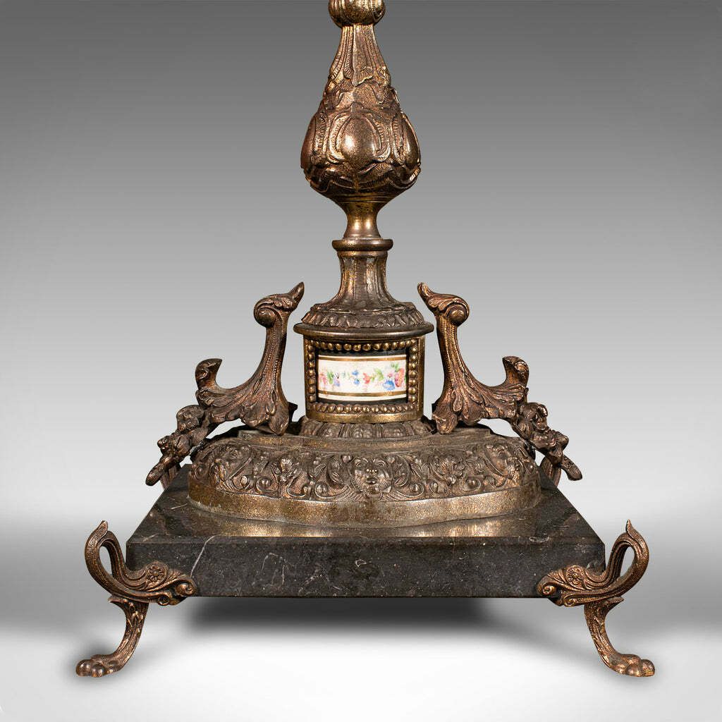 photo furniture Antique Table Lamp, French, Gilt Metal, Marble, Side Light, Edwardian, C.1910