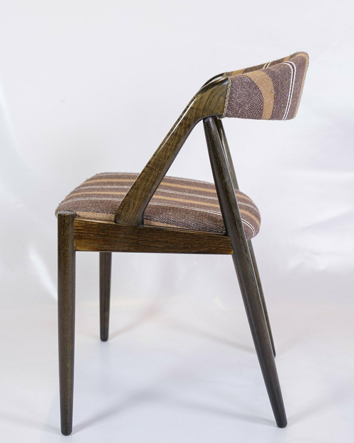 Set Of 6 Dining Chairs Model 31 In Stained Oak & Upholstered With Striped Fabric By Kai Kristiansen For Schou Andersen Form 1960s photo 2975.0
