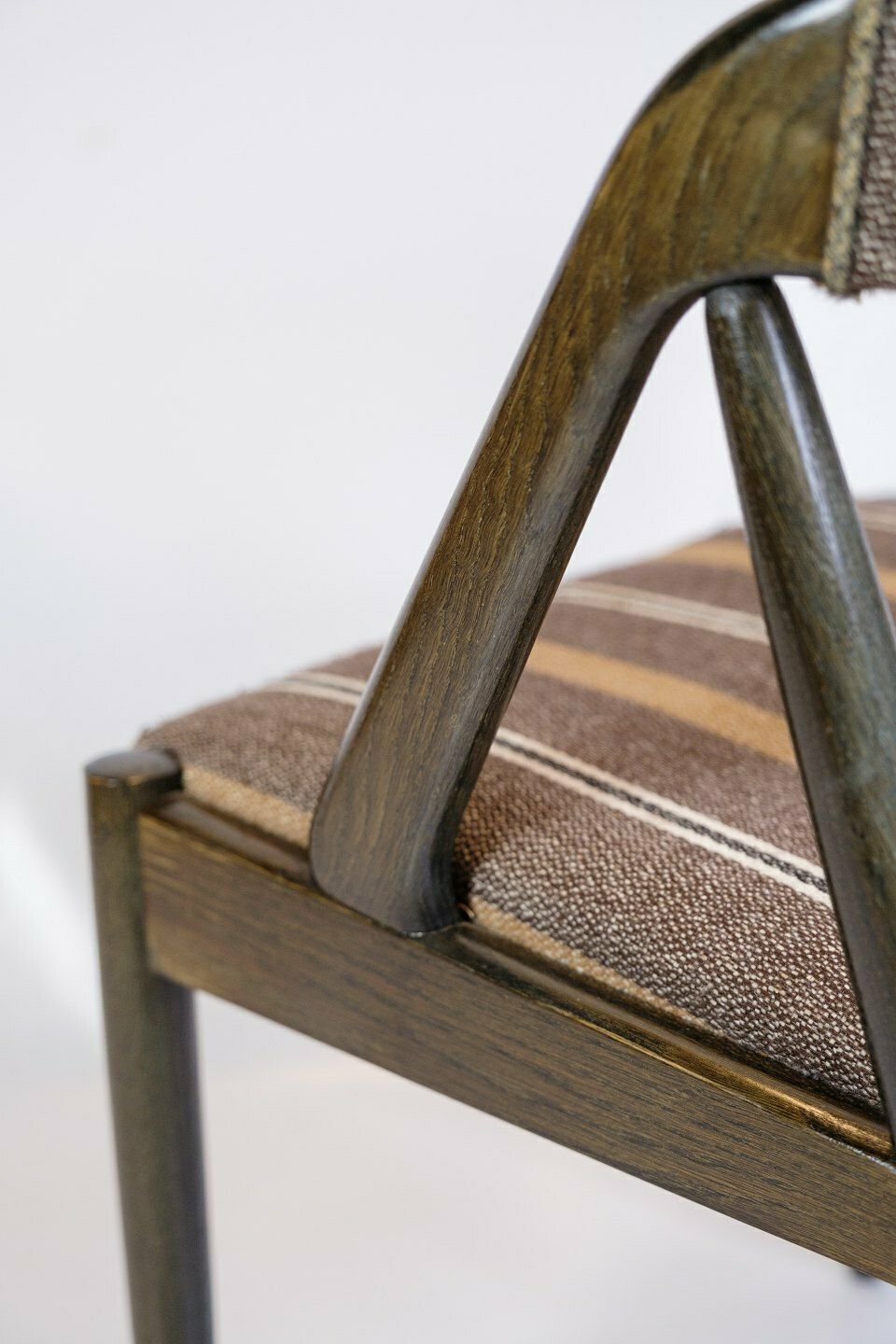 Set Of 6 Dining Chairs Model 31 In Stained Oak & Upholstered With Striped Fabric By Kai Kristiansen For Schou Andersen Form 1960s photo buy