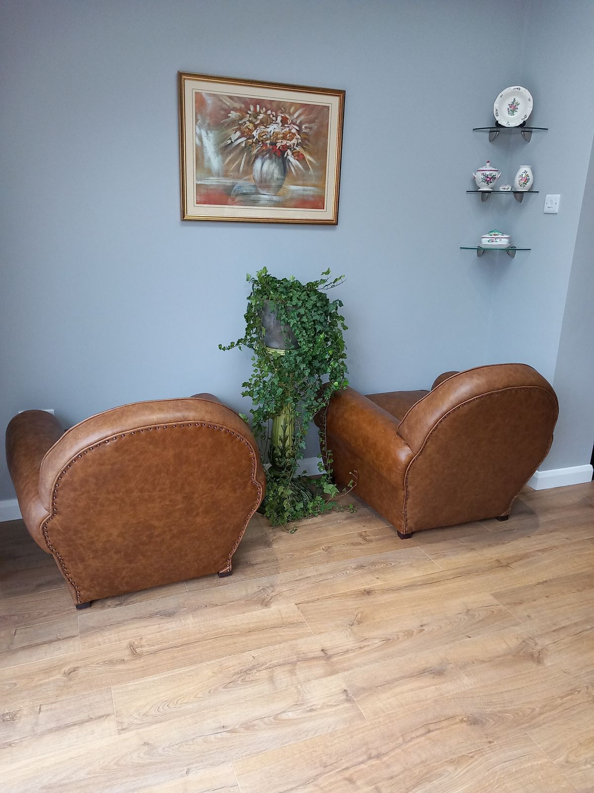 Pair Of Rare Petite Round Back French Club Chairs From The 40's photo furniture