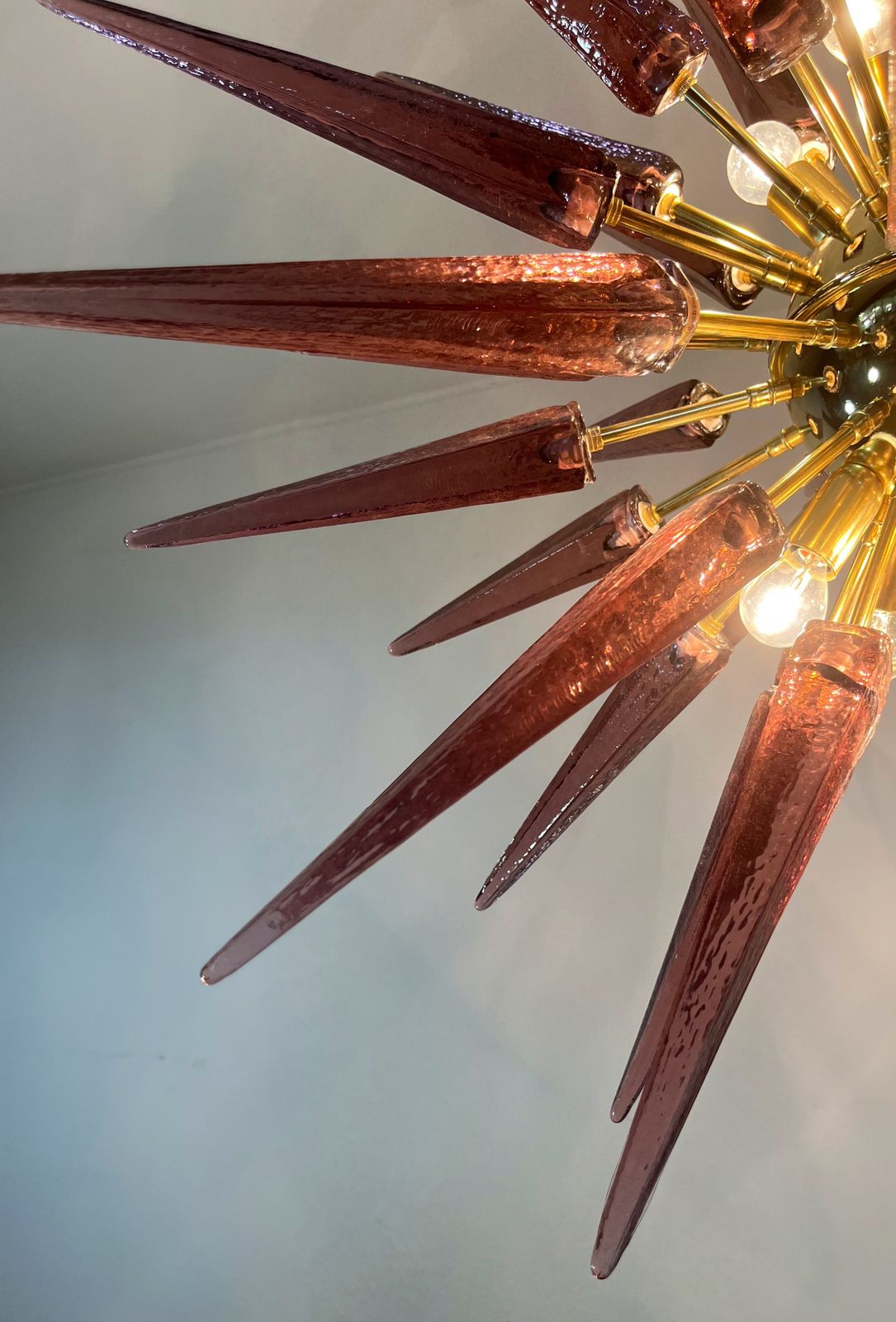 Exceptional Murano Amethyst Glass Sputnik Chandelier   51 Glasses photo Lighting