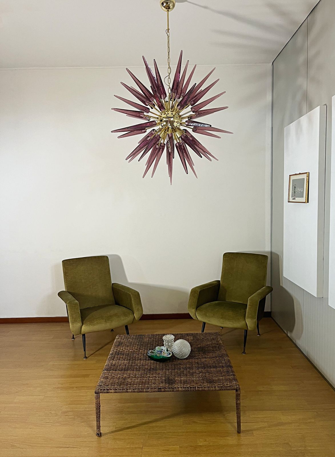 photo vinterior Exceptional Murano Amethyst Glass Sputnik Chandelier   51 Glasses