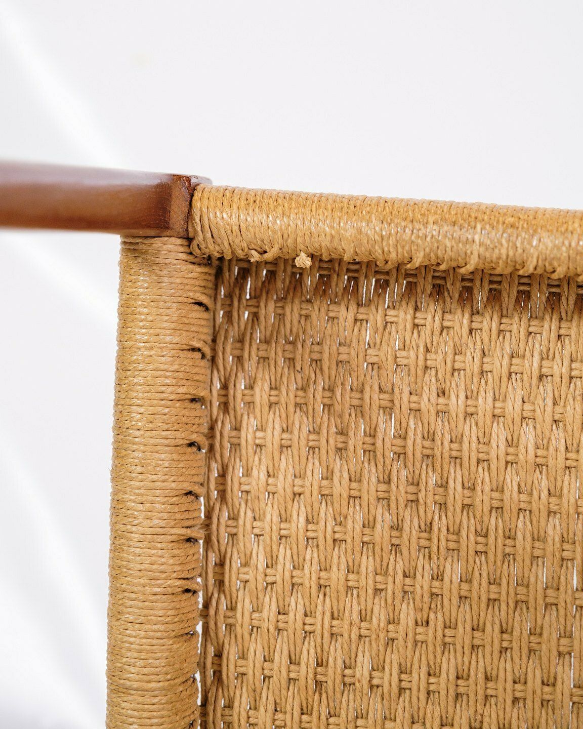 photo for sale Set Of 4 Dining Chairs Model 71 In Teak & Paper Wicker By Niels O. Møller From 1960s