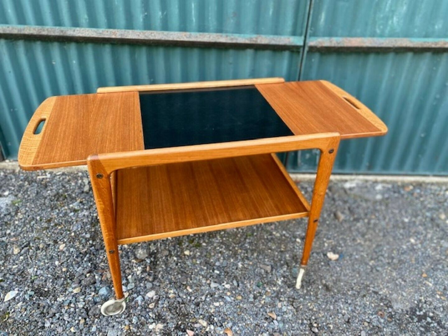 Mcm 'Thea' Teak & Oak Drinks Trolley / Bar Cart By Yngve Ekstrom, Sweden, 1950s photo 795.0