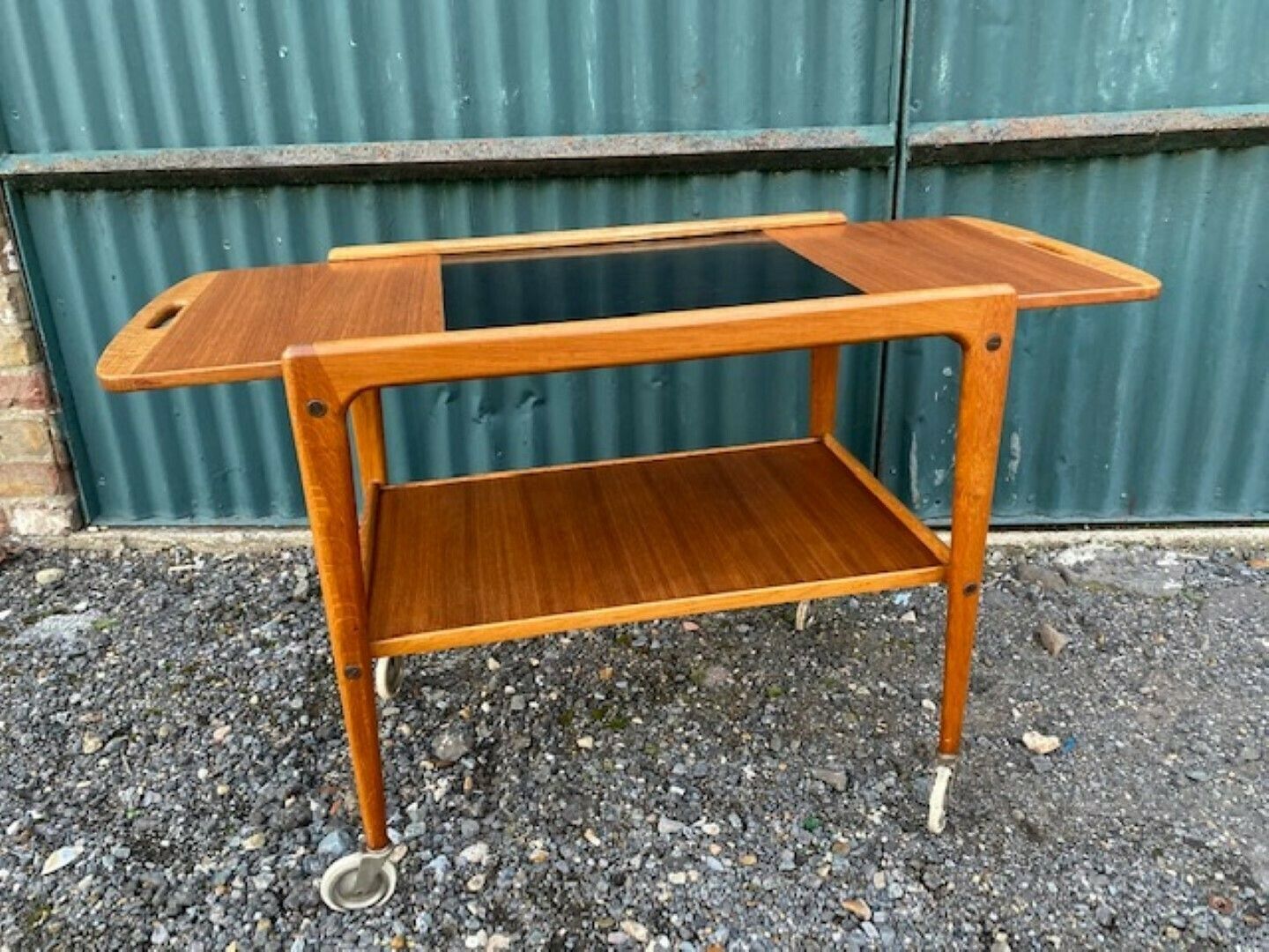 Mcm 'Thea' Teak & Oak Drinks Trolley / Bar Cart By Yngve Ekstrom, Sweden, 1950s