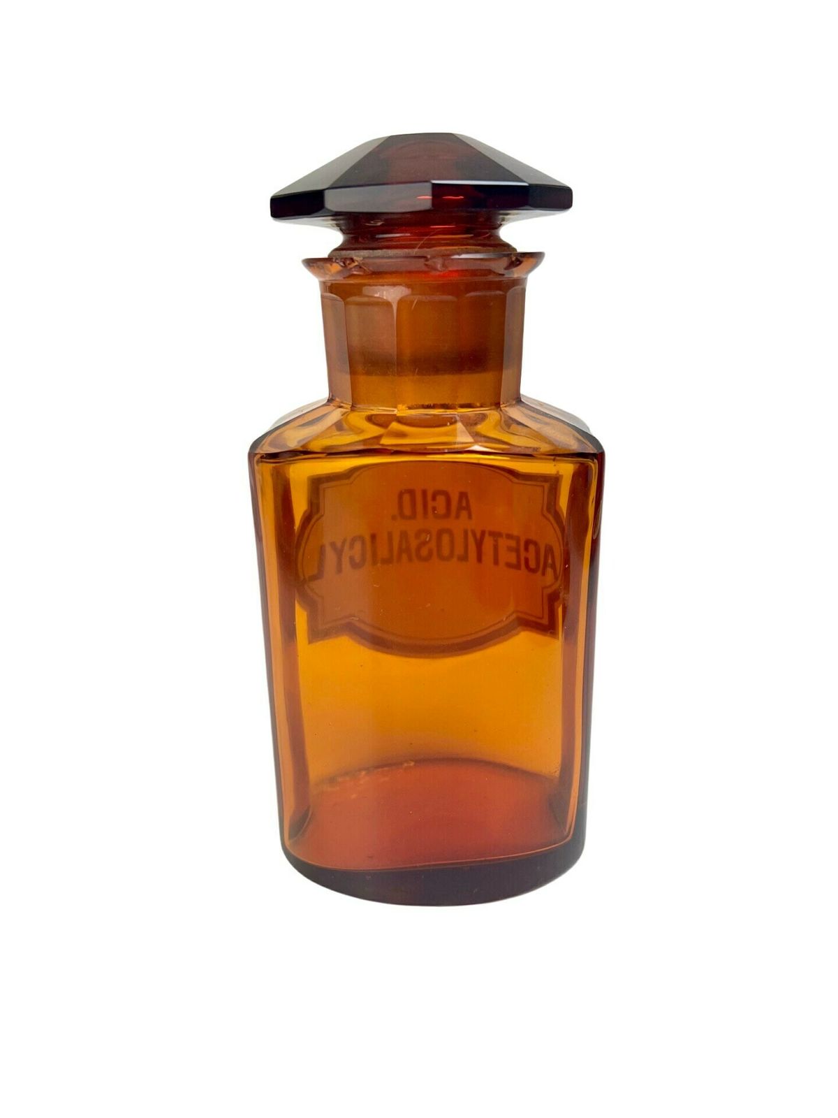 Vintage Amber Apothecary Acid Acetylosalicyl Glass Jar Old Medicine Bottle, Potion Bottle Gift For Dark Academia Fan Gothic Aesthetic Deco photo buy