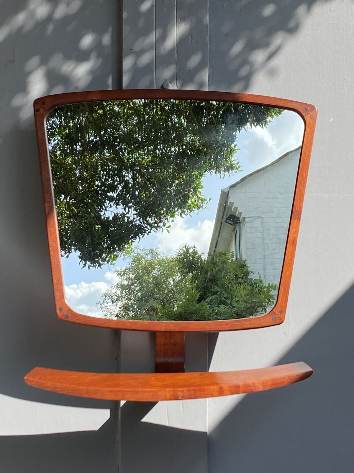 Mid Century Teak Wall Mirror, Made By ‘Idg’ International Designers Group, Denmark, 1960s photo Home Decor