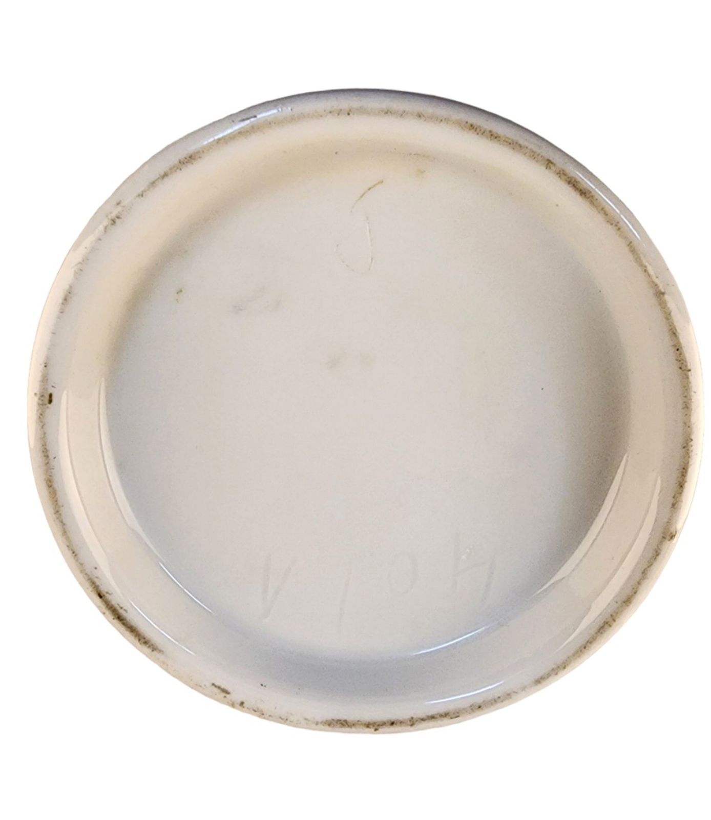Late 18th Century French Glazed Porcelain Apothecary/Pharmacy Jar With Lid   'Ung: Sulph' photo 1000.0