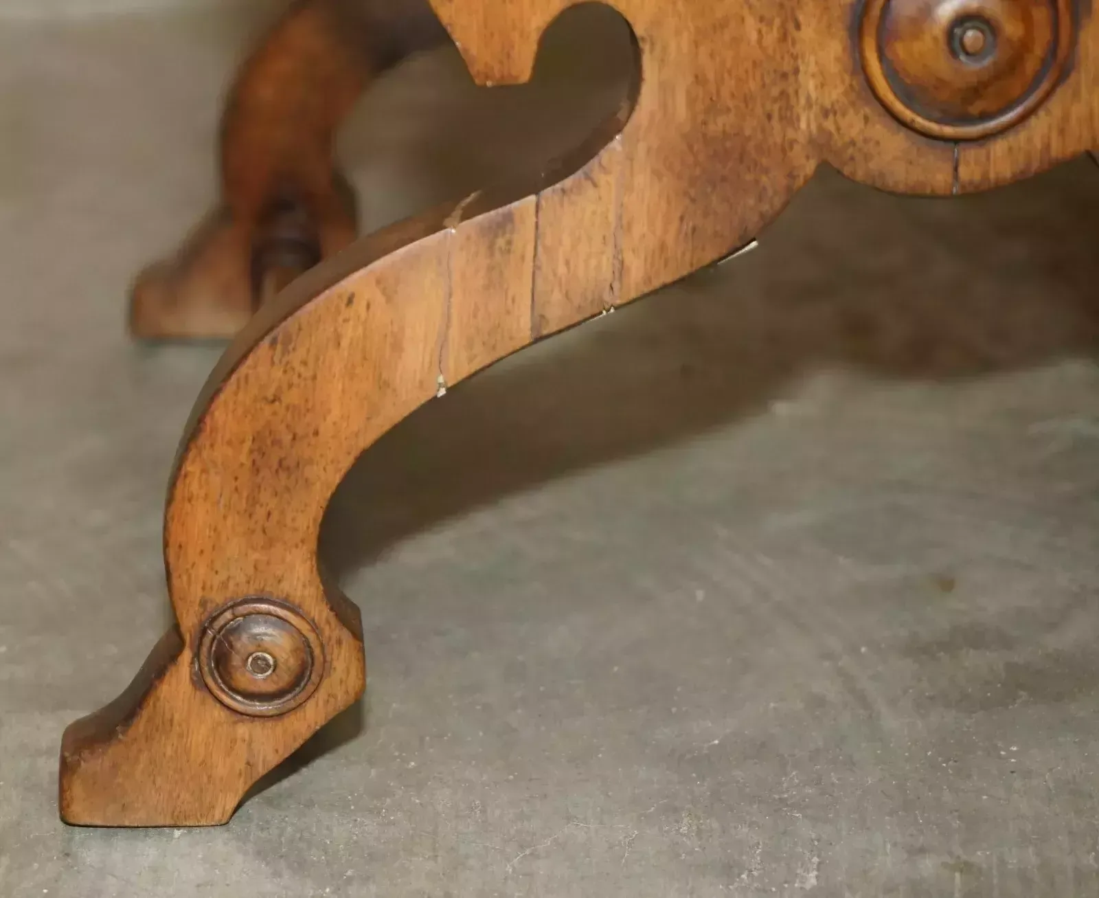 Sublime Antique Victorian Hand Carved English Oak "Good Luck" Horse Shoe Stool photo 1750.0
