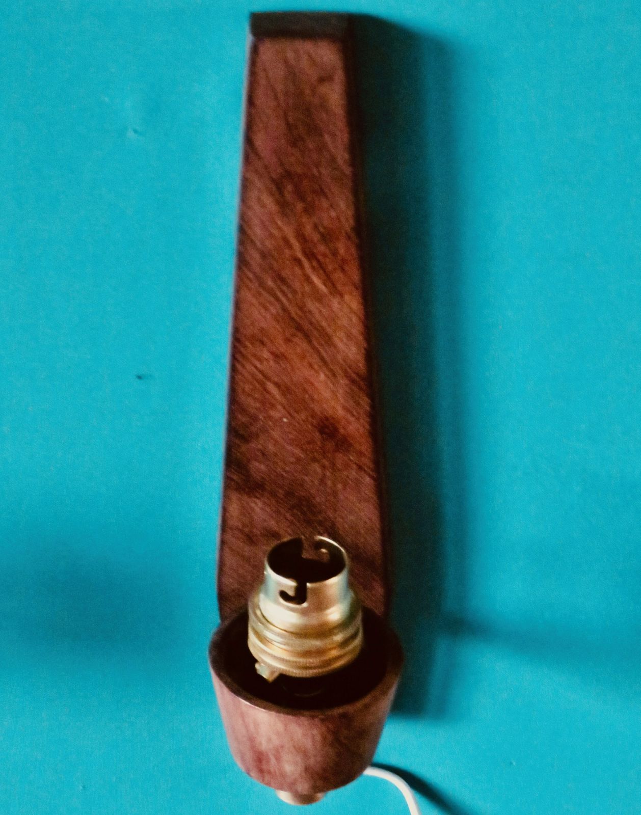 Pair Of “Vitrika” Rosewood Wall Lights, Turquoise Lampshade. Denmark 1960 photo 295.0