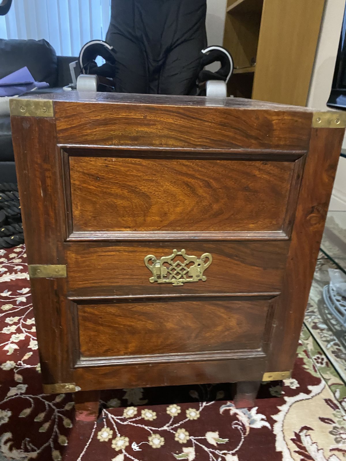 Mahogany Chest Of Drawers With Brass Inlay photo vinterior