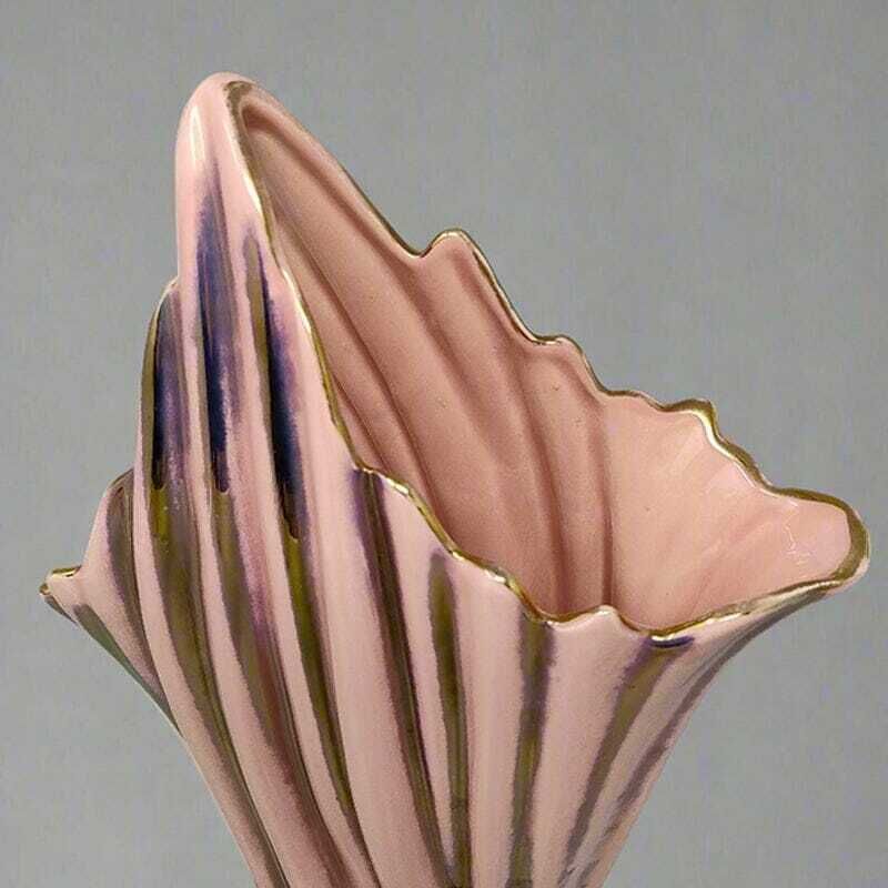 1960s Astonishing Pink And Gold Vase By Sicas Limited Edition. Made In Italy photo vinterior